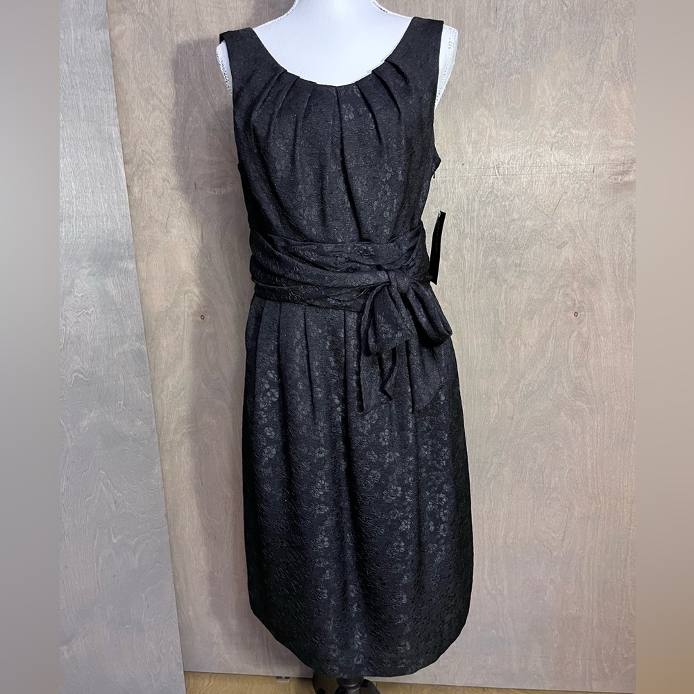Jones New York LBD Sleeveless Black Jacquard Evening Cocktail Prom Dress 12